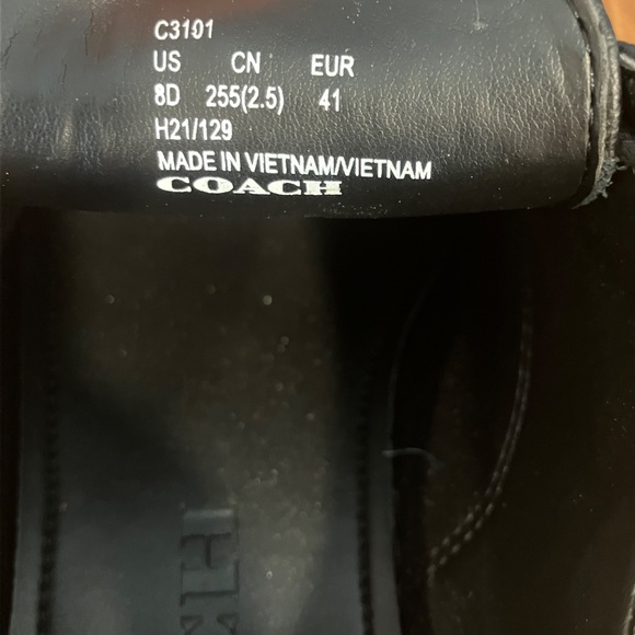 Coach Black Pebbled Leather Lace up Derby Shoes. Men\'s size 8D main image 8